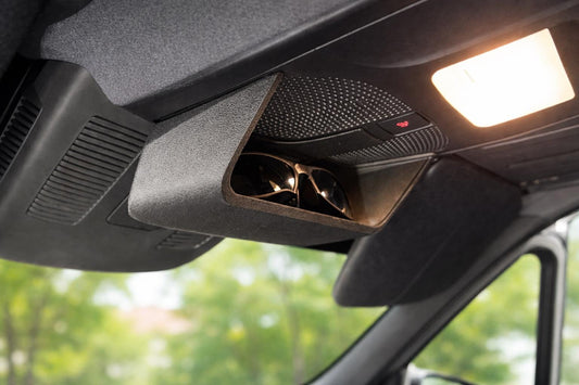 Overhead sunglasses storage accessory for Mercedes Sprinter van interior